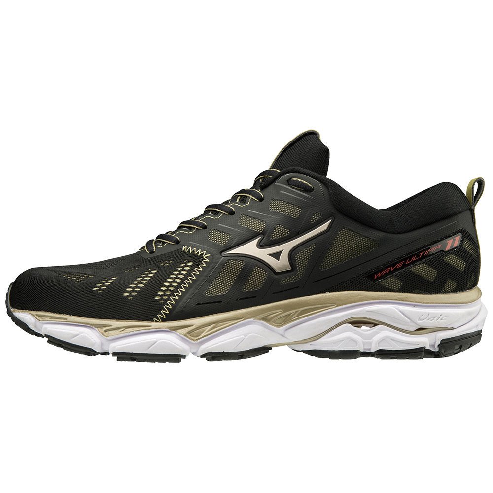 Mizuno WAVE ULTIMA 11 AMSTERDAM - Bayan Koşu Ayakkabısı - Siyah/Altın/Beyaz Türkiye (VXJPRL-796)